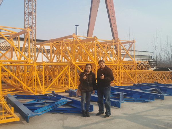 Philippines Customer come to inspect 6ton 5013 Tower Crane 